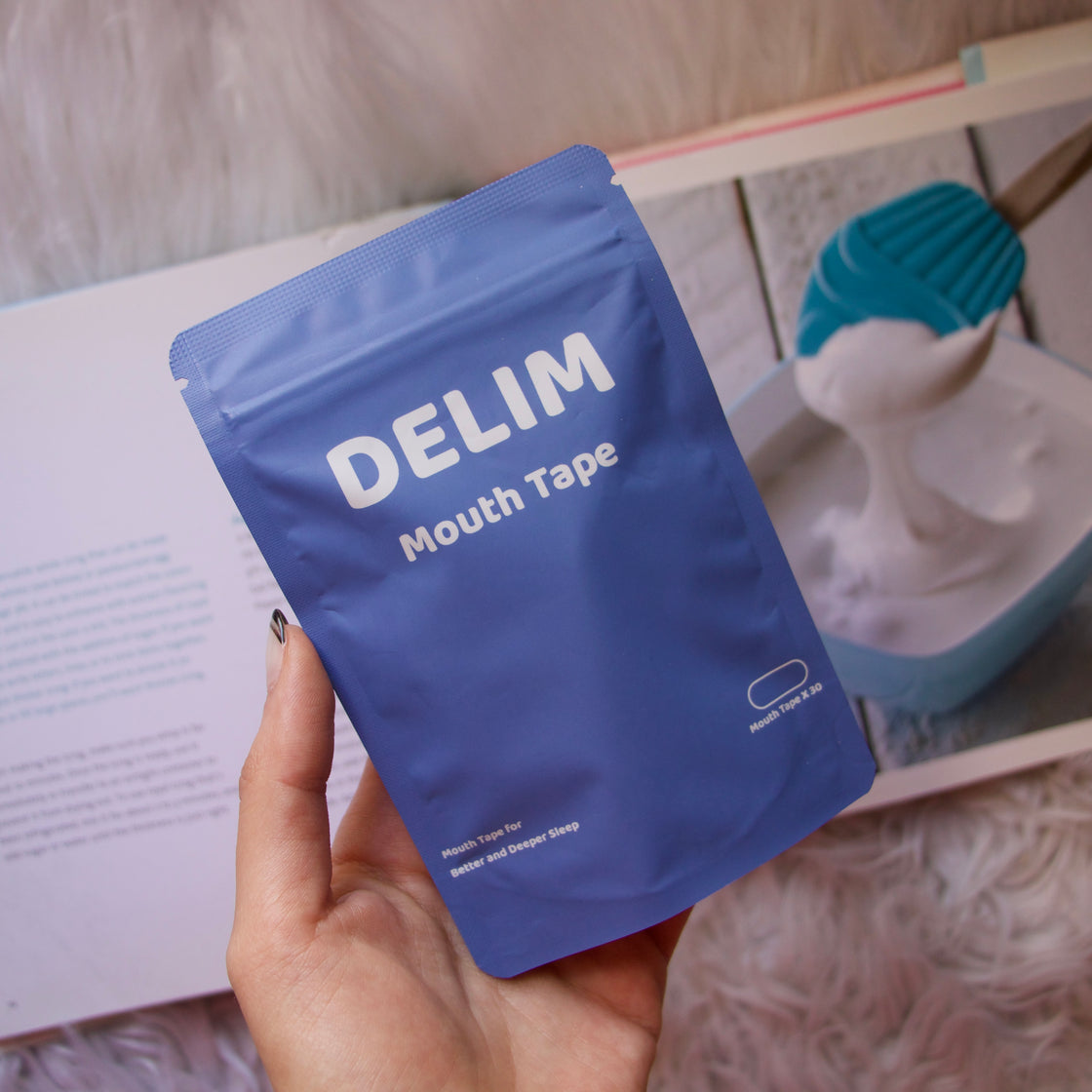 DELIM Mouth Tape — 30 hypoallergenic strips for nasal breathing, designed in Reading UK