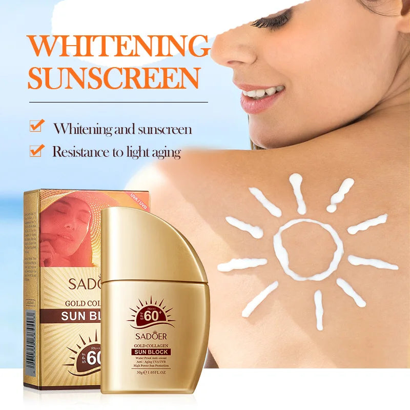 SADOER Golden Collagen Sunscreen – SPF Protection for Face and Body