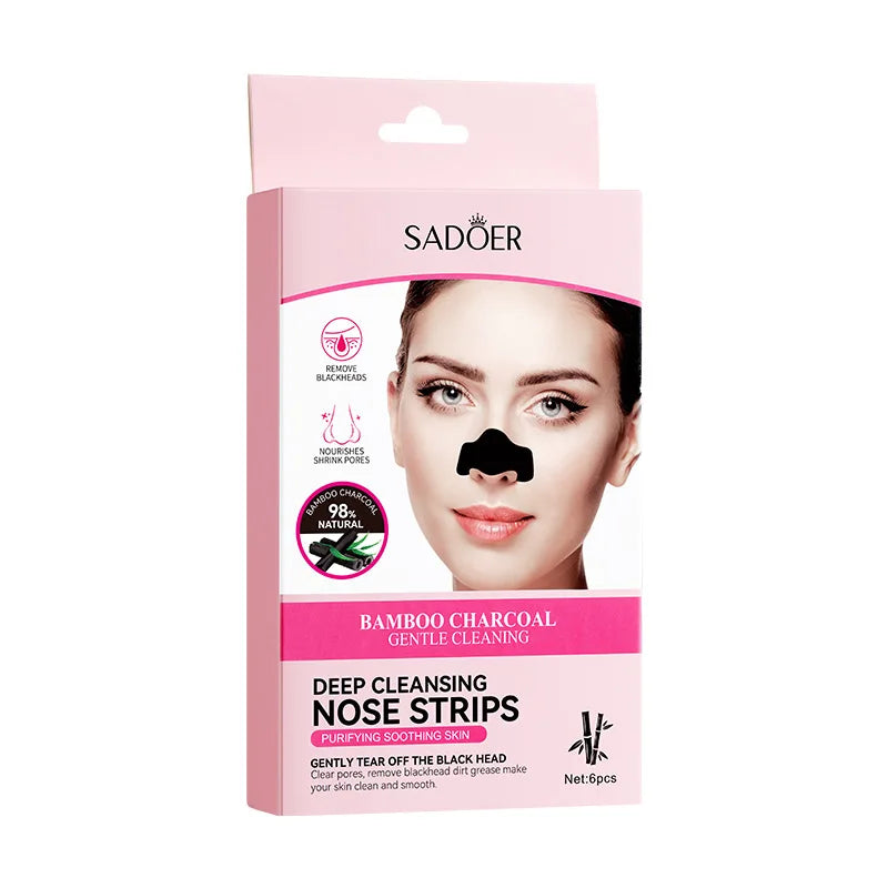 SADOER SAKSRAAR Bamboo Charcoal Blackhead Remover Nose Strips – 6 Pcs